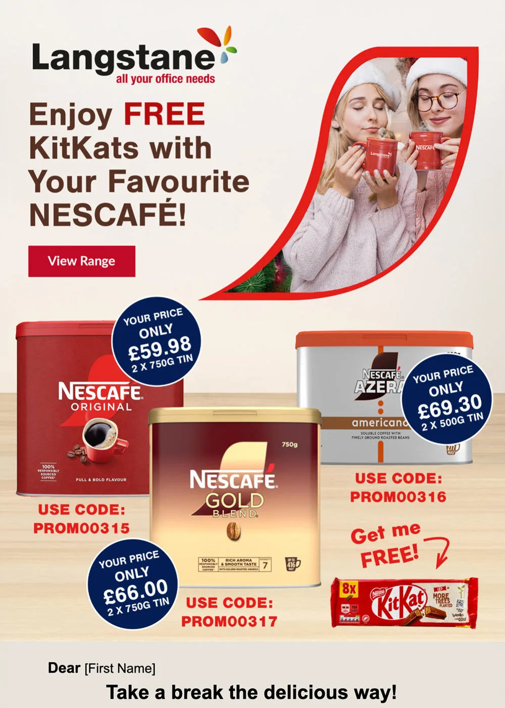 Nescafé promotional email campaign